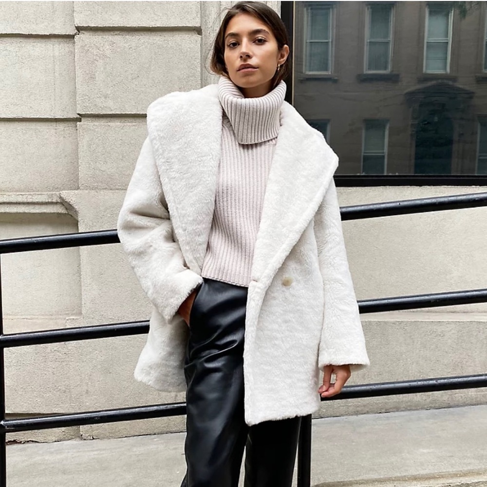 Mid-length Babaton Teddy Coat - Size 1